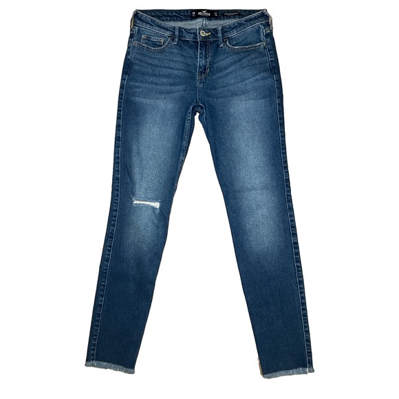 Hollister Low Rise Super Skinny Vtg Stretch Flower Embroidered Jeans- 5R - 27/30 - Picture 1 of 6